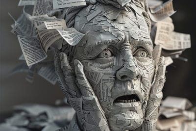 Escultura con papel reciclado